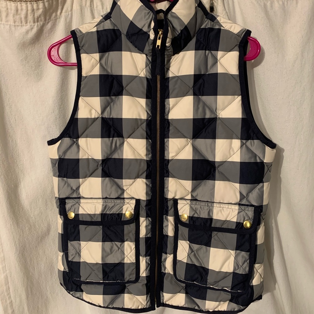 J. Crew Plaid Puffer Vest